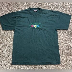 Detto Fatto Vintage Single Stitch Dark Green T-Shirt With Switzerland Embroidery